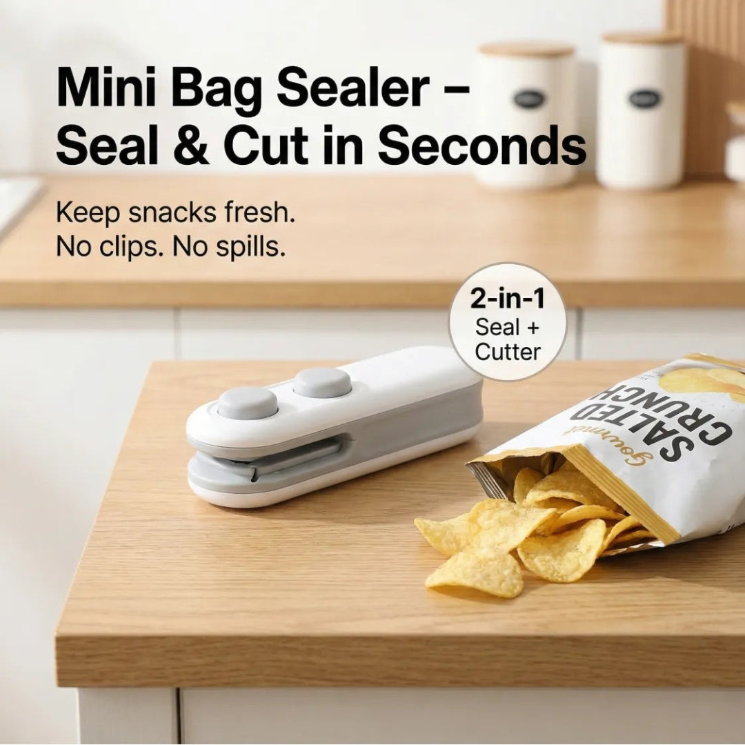 Mini Bag sealer, 2 in 1 Seal & Cutter Heat Sealers