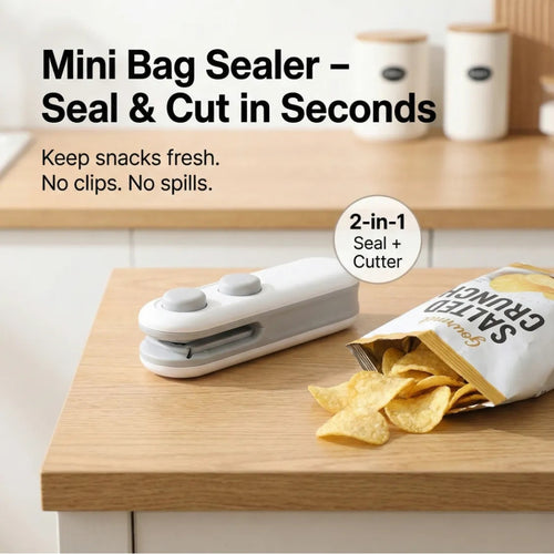 Mini Bag sealer, 2 in 1 Seal & Cutter Heat Sealers